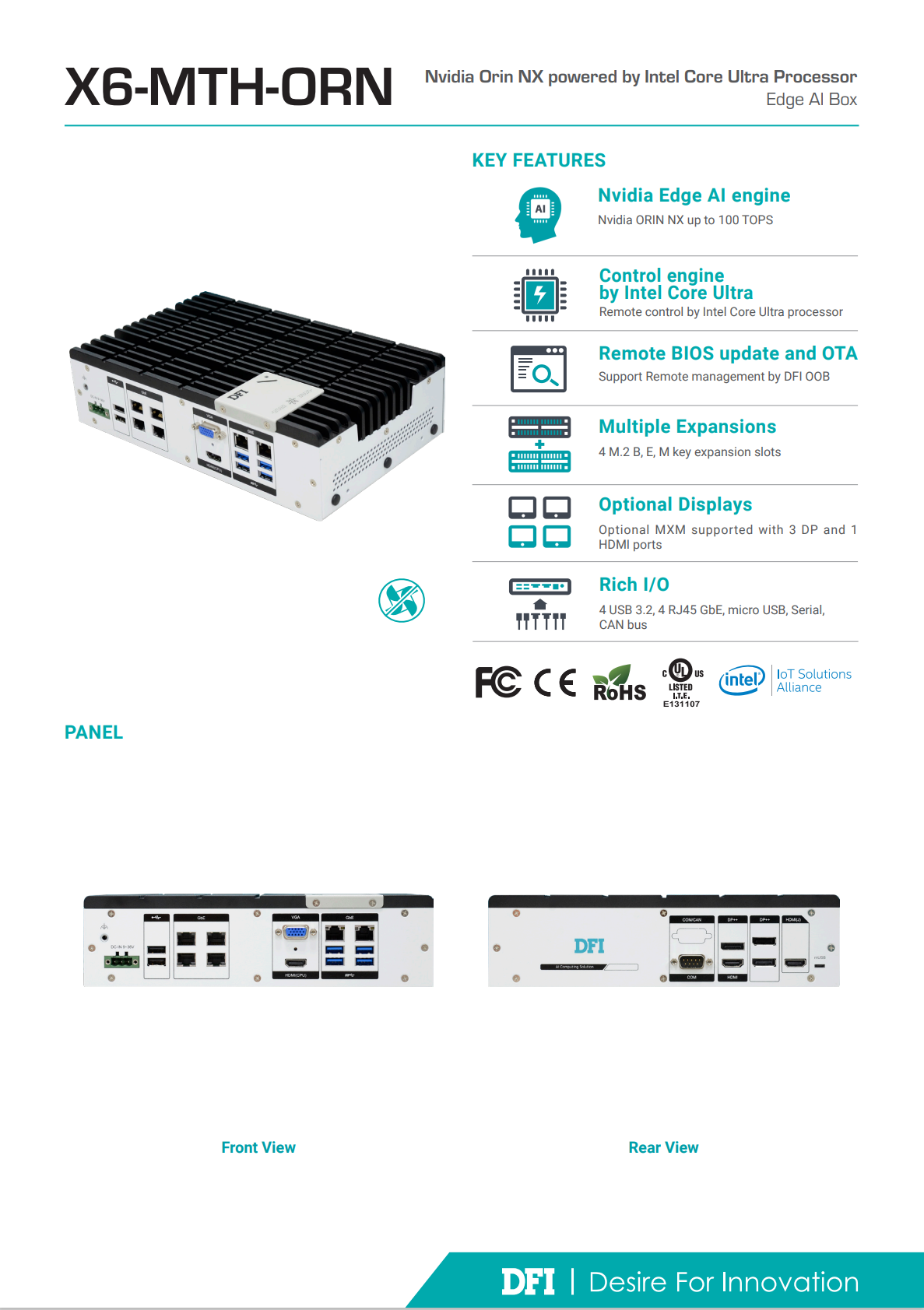 DFI X6-MTH-ORN　製品カタログ